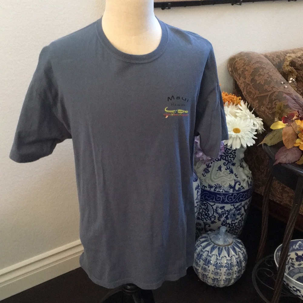 The Duck Company blue Maui Hawaii gecko tee